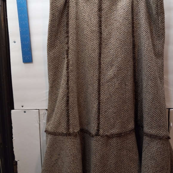 Ann Taylor Loft A-line 45 % Wool 55% Silk Tweed Acetate Lining 12 Brown Skirt - Picture 2 of 16